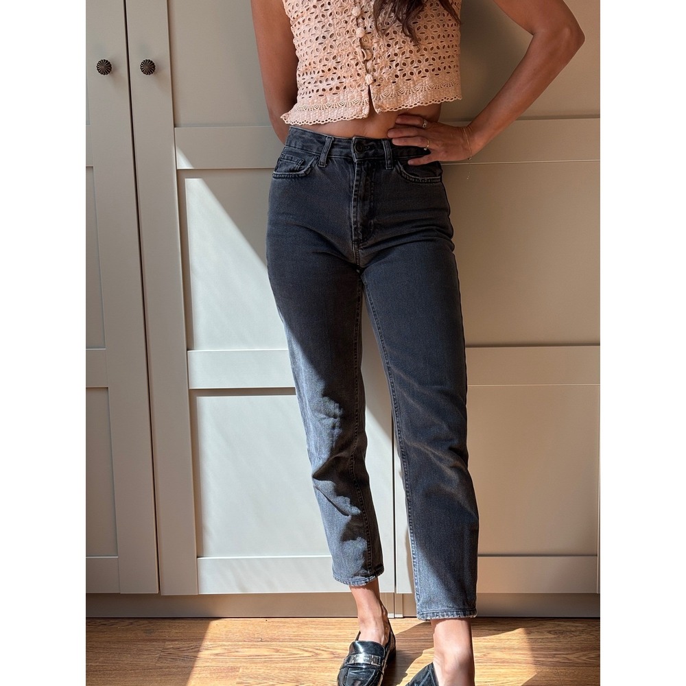 BDG Urban Outfitters Washed Black High Waisted Mom Jeans 24